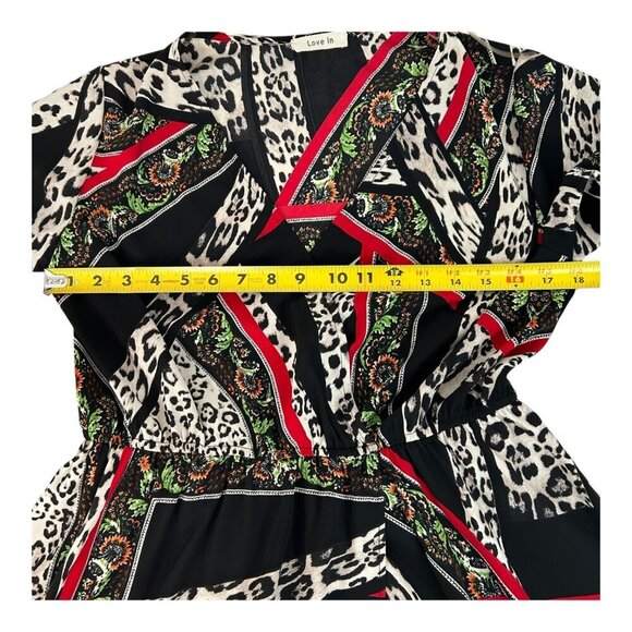 Love In Bohemian Long, Flowy Maxi Dress Black, Red & Multi Color | Sz M* | Artsy - Picture 6 of 11